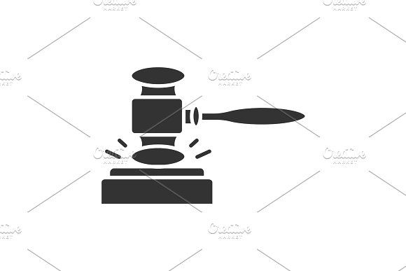 580x387 gavel, court hammer glyph icon - Court Hammer Drawing