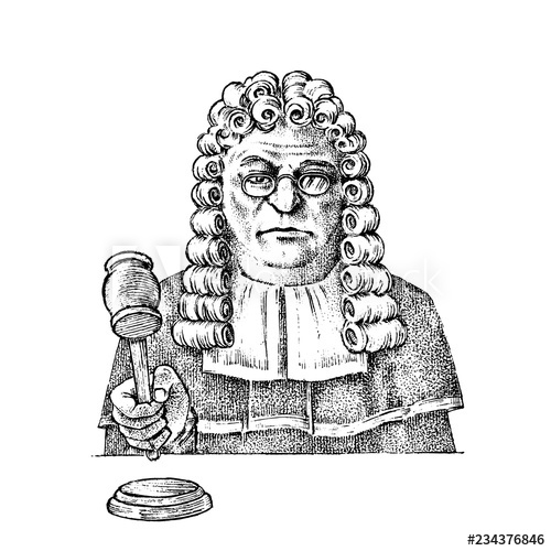 500x500 judge man or magistrate with a hammer for justice court worker - Court Hammer Drawing