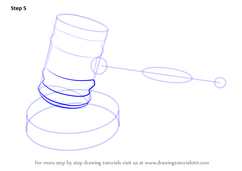 843x596 Learn How To Draw Judges Gavel - Court Hammer Drawing