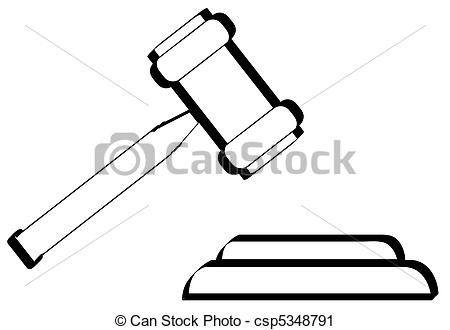 450x330 Outline Of Gavel - Court Hammer Drawing