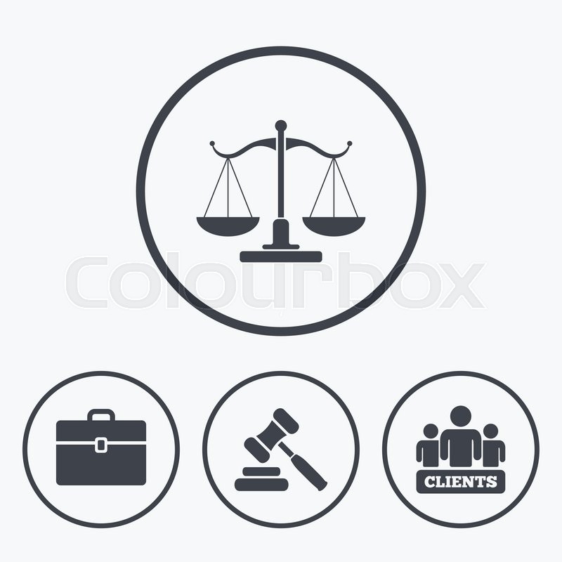 800x800 Scales Of Justice Icon Group Of Stock Vector Colourbox - Court Hammer Drawing