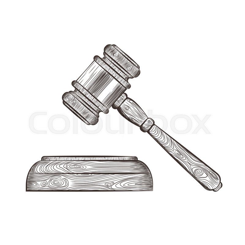 Court Hammer Drawing at PaintingValley.com | Explore collection of