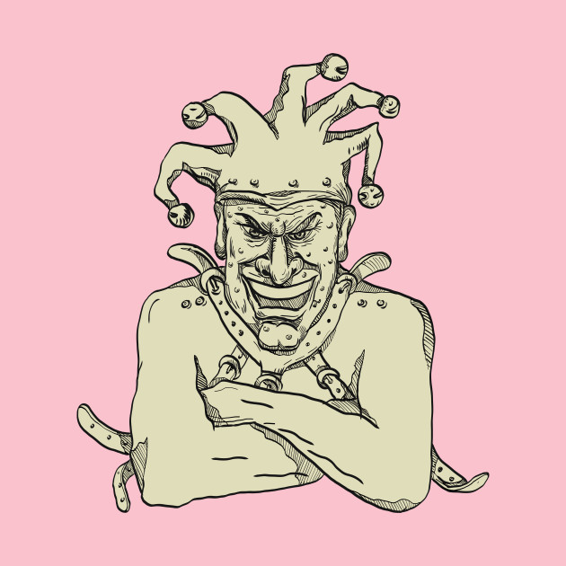 630x630 crazy court jester straitjacket drawing - Court Jester Drawing