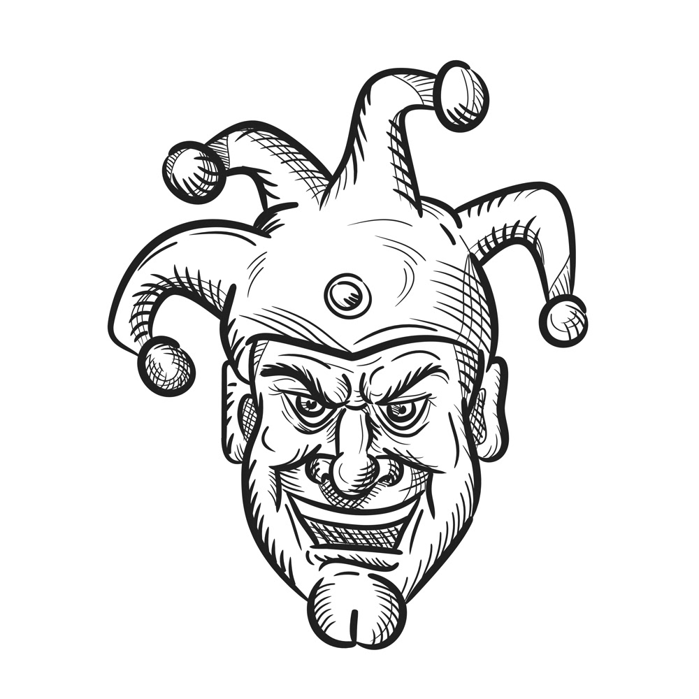 1000x1000 crazy medieval court jester drawing on behance - Court Jester Drawing