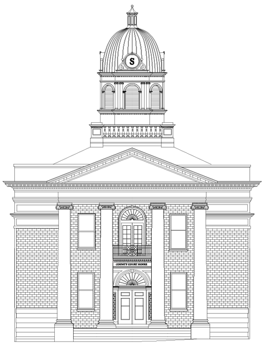 518x680 Courthouse Of Hampshire County, W Va - Courthouse Drawing