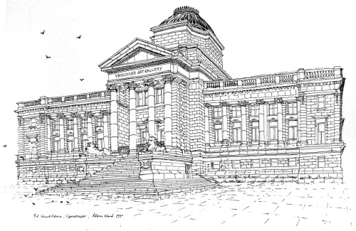 500x325 Illustrated Vancouver, The Old Courthouse, Drawing - Courthouse Drawing
