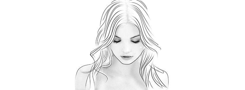 851x315 drawing of a girl facebook cover - Cover Drawing