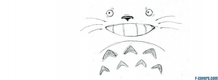 850x314 pencil totoro anime drawing facebook cover timeline photo banner - Cover Drawing