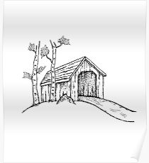 210x230 Covered Bridge Drawing Posters Redbubble - Covered Bridge Drawing