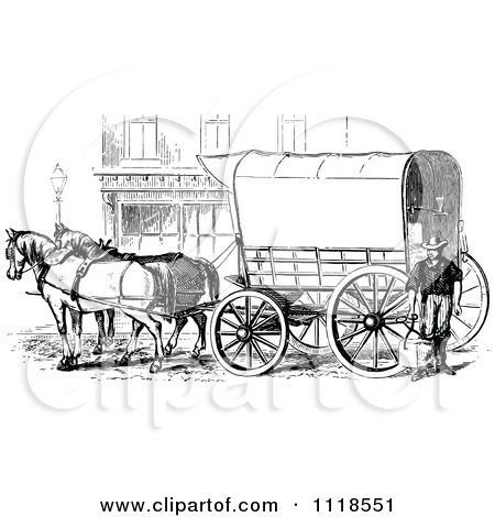 450x470 Horse And Covered Wagon Clipart - Covered Wagon Drawing