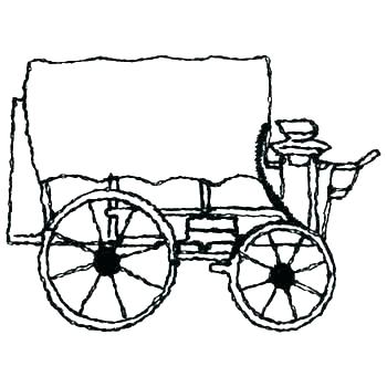 350x350 Chuck Wagon Coloring - Covered Wagon Drawing