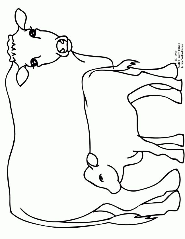 650x841 Clipart Cow Free Pritnable Coloring Page, Color Book, Clipart - Cow And Calf Drawing