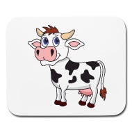 190x190 Cute Funny Cool Cow Calf Mouse Pad Spreadshirt - Cow Calf Drawing