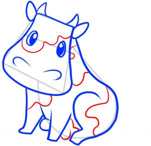 302x292 How To Draw How To Draw A Cow For Kids - Cow Drawing