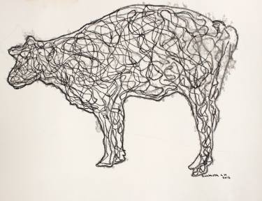 375x288 Cow Drawing - Cow Drawing Art