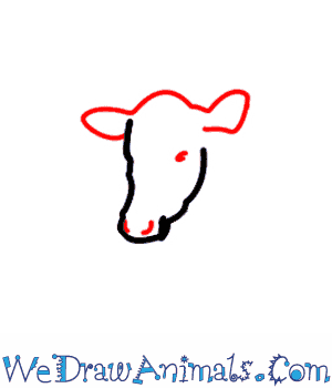300x350 How To Draw A Cow - Cow Drawing Easy