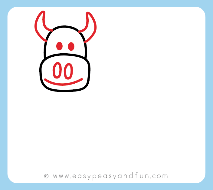 704x627 How To Draw A Cow - Cow Drawing Easy