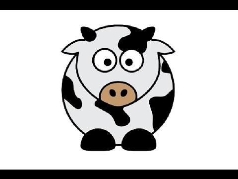 480x360 How To Draw A Cute Cow Easy Step - Cow Drawing Easy