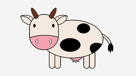 454x255 Simple Cow Drawing - Cow Drawing Easy