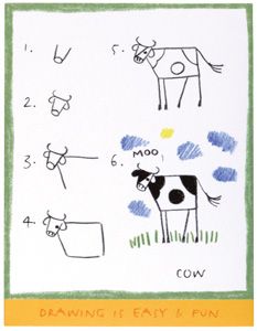 233x300 Big Guide To Drawing Cartoon Cows With Basic Shapes For Kids - Cow Drawing For Kids