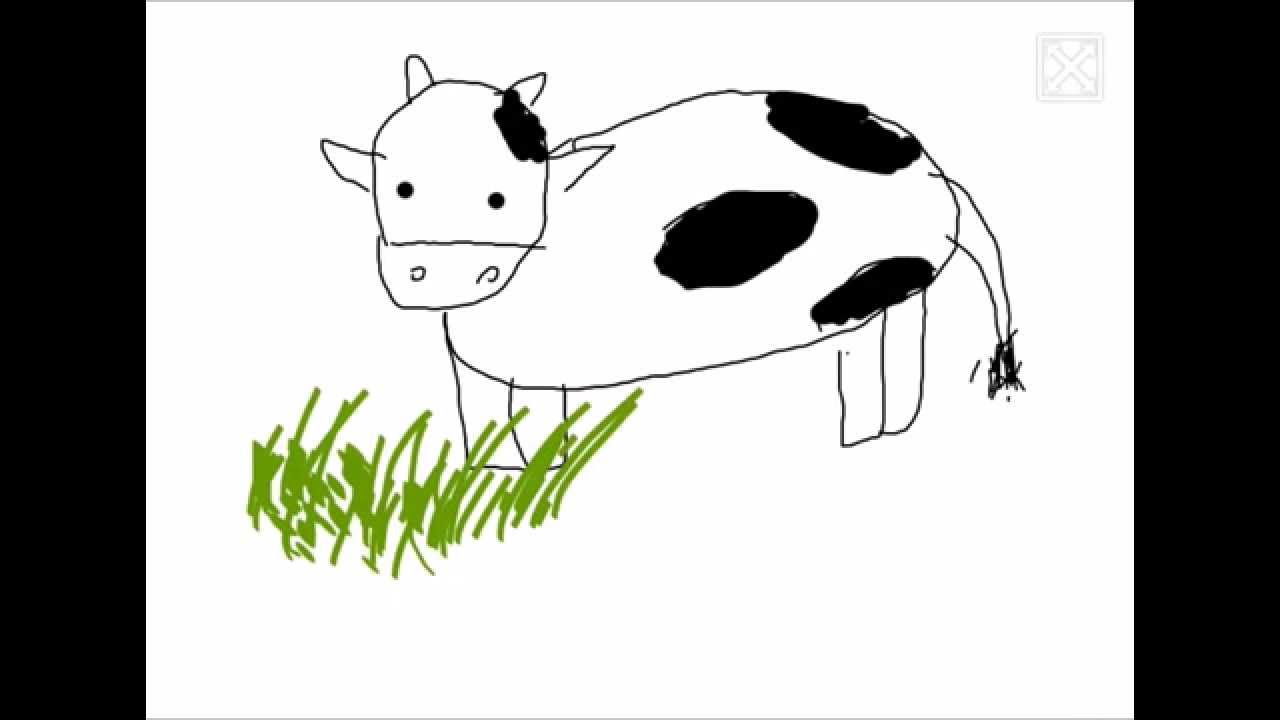 1280x720 How To Draw A Cow Step - Cow Drawing For Kids