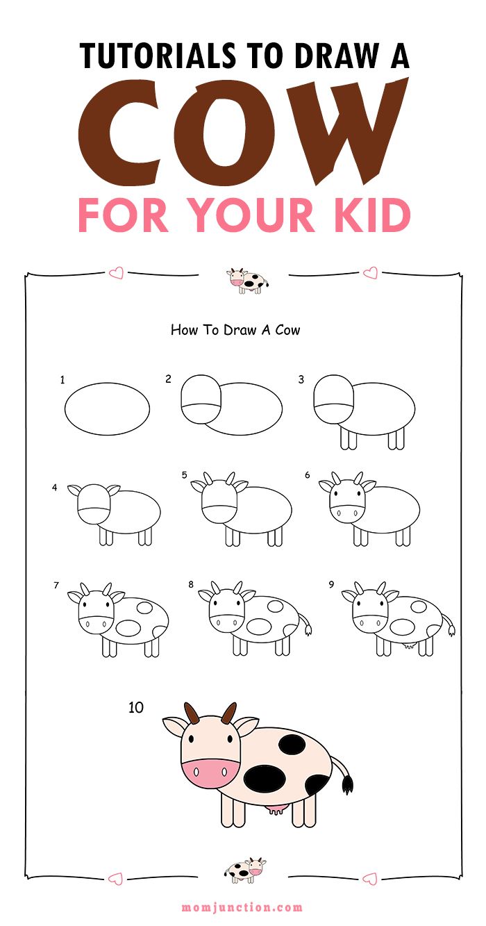 700x1333 Easy Tutorials On How To Draw A Cow For Kids Kids Drawings - Cow Drawing For Kids