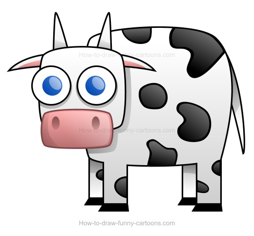 520x483 How To Draw A Cartoon Cow - Cow Drawing Images