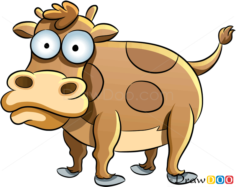 800x633 How To Draw Funny Cow, Farm Animals - Cow Drawing Images
