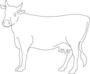 298x246 Cow Side View Outline Clip Art - Cow Drawing Outline