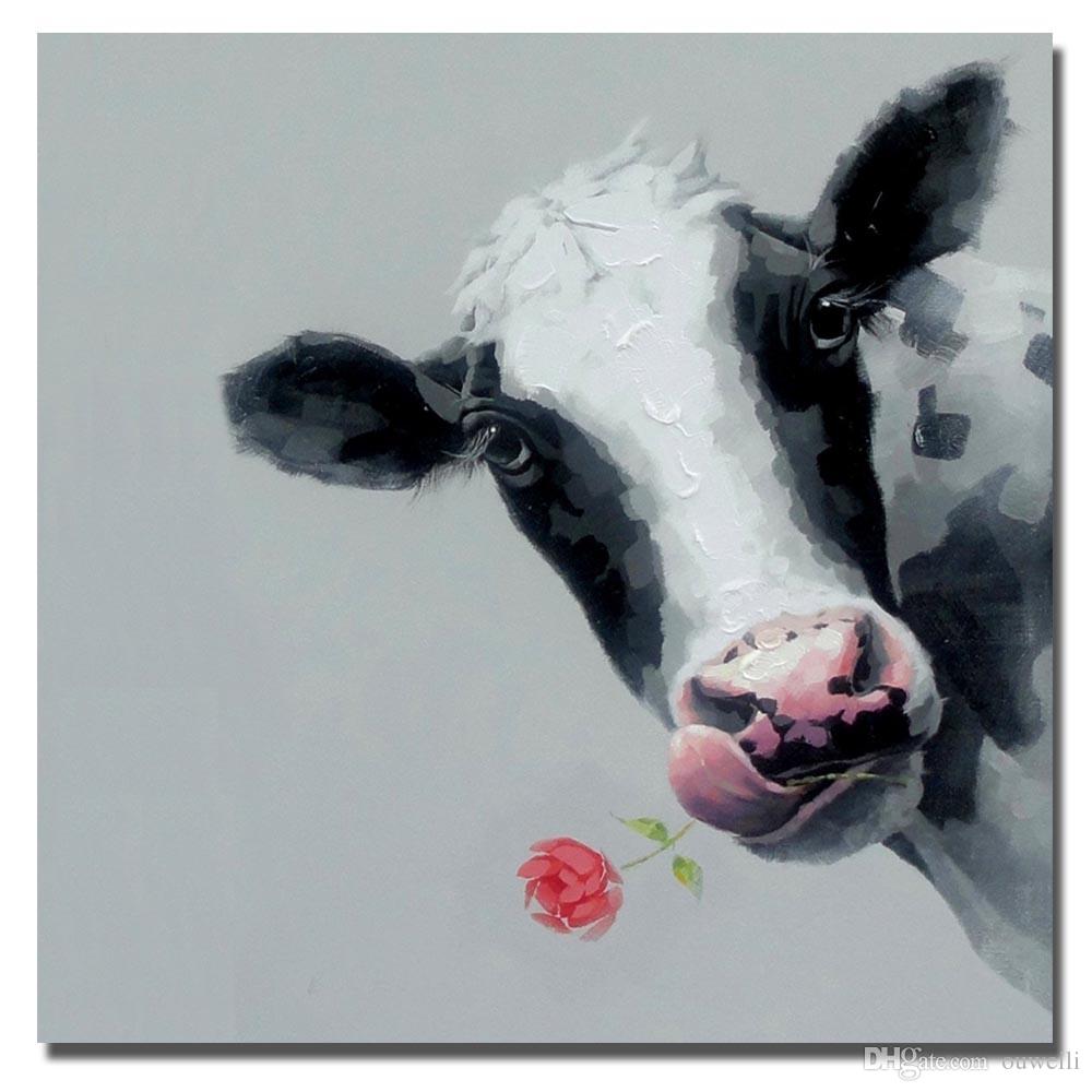 1000x1000 Hand Drawing Abstract Cow And Rose Pictures Decorative Design - Cow Drawing Pictures