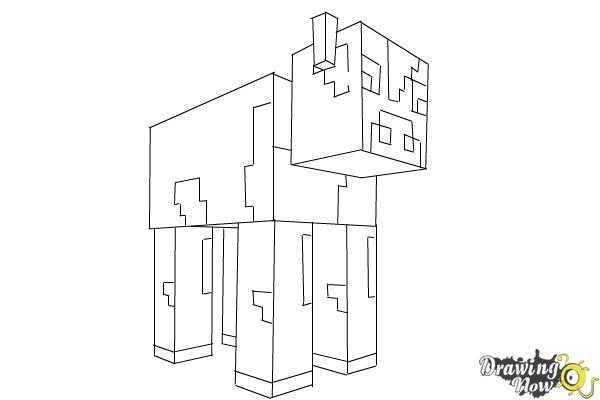 600x400 How To Draw A Cow From Minecraft - Cow Drawing Pictures