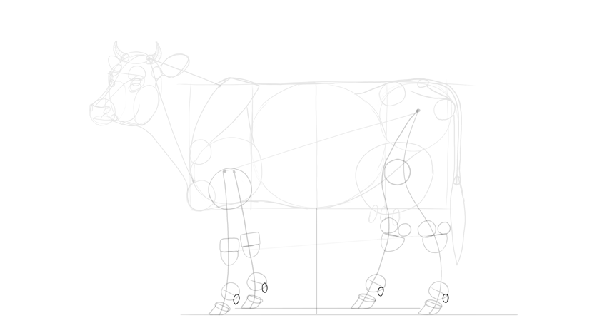 850x467 How To Draw A Cow - Cow Drawing Pictures