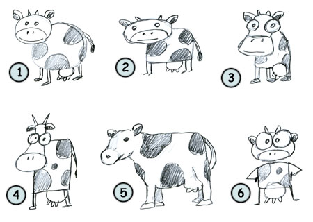 450x320 how to draw cartoon cows - Cow Drawing Pictures