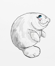 190x228 walrus sea cow drawing sea animals mouse pad spreadshirt - Cow Drawing Pictures