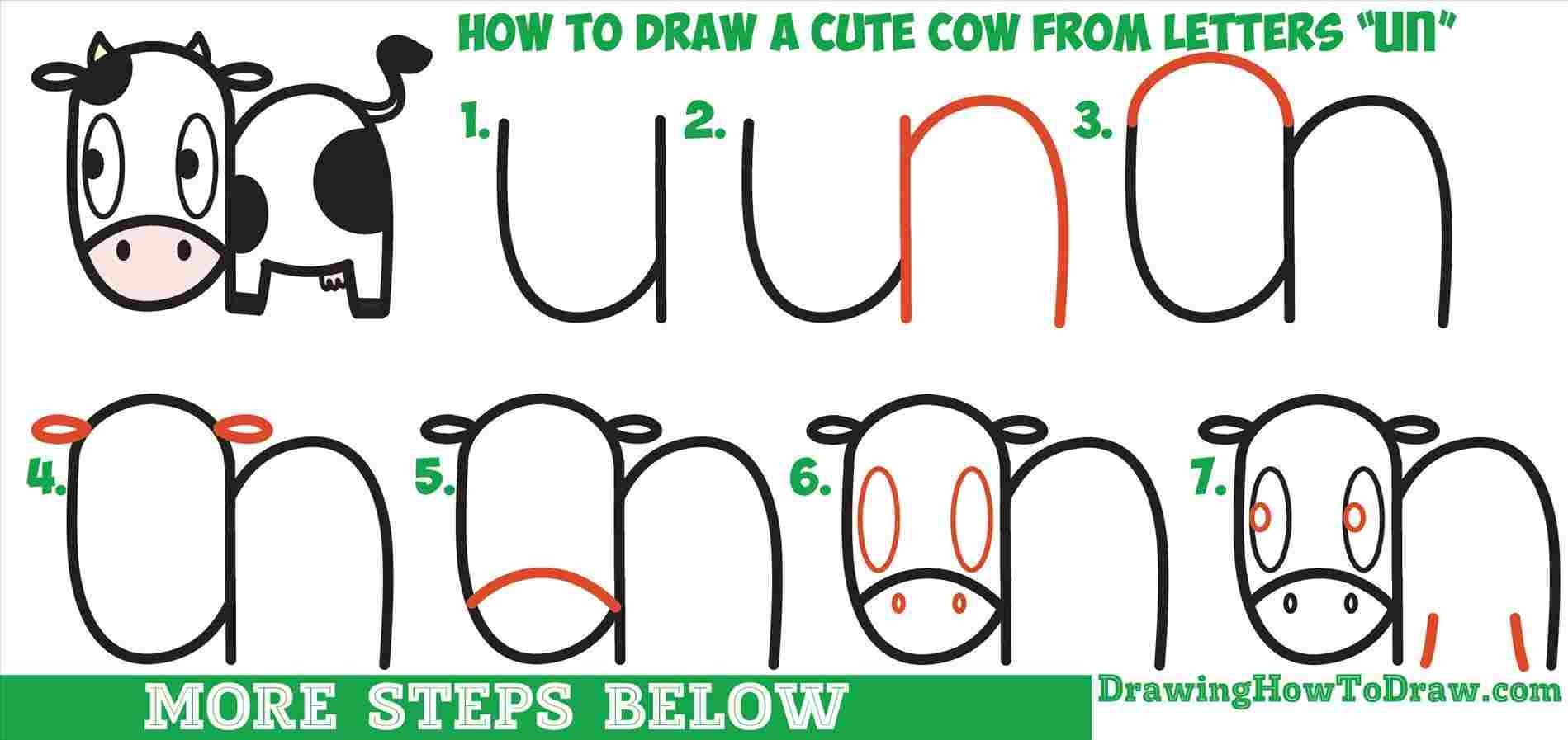 1899x897 Little Kawaii And Easy Drawings - Cow Easy Drawing