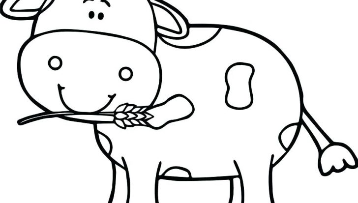 728x413 Over In The Meadow Coloring Pages Flower - Cow Easy Drawing
