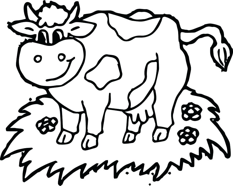 960x767 Coloring Pages Adults Bible For Pdf Sheets Flowers Cow Easy - Cow Easy Drawing
