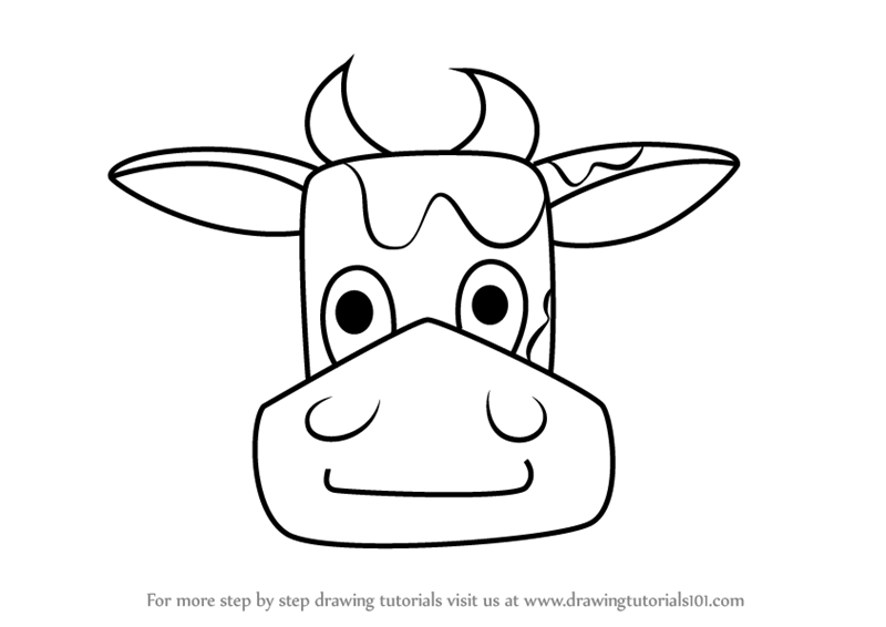 800x566 Learn How To Draw A Cow Face For Kids - Cow Face Drawing
