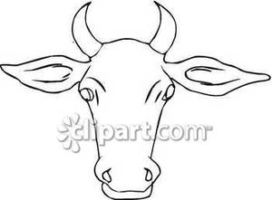 300x221 Outline Of A Cow's Face - Cow Face Drawing