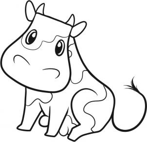 302x292 How To Draw How To Draw A Cow For Kids - Cow Images Drawing