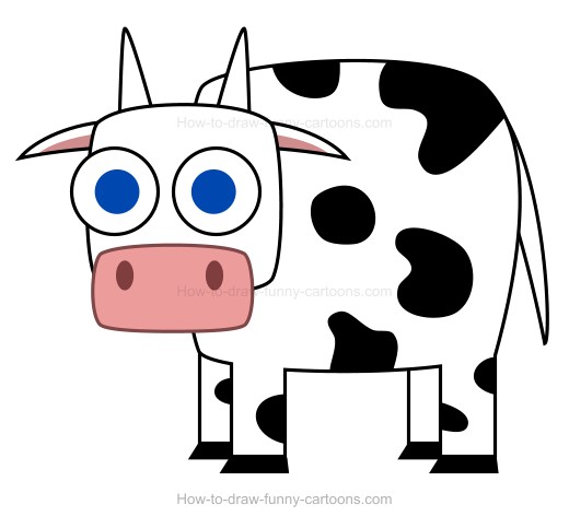 520x483 How To Draw A Cartoon Cow - Cow Images Drawing