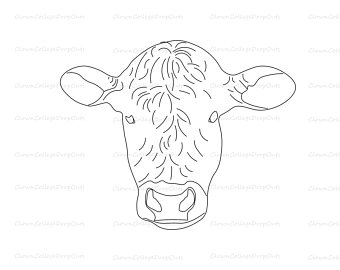 340x270 Cow Line Drawing Etsy - Cow Line Drawing