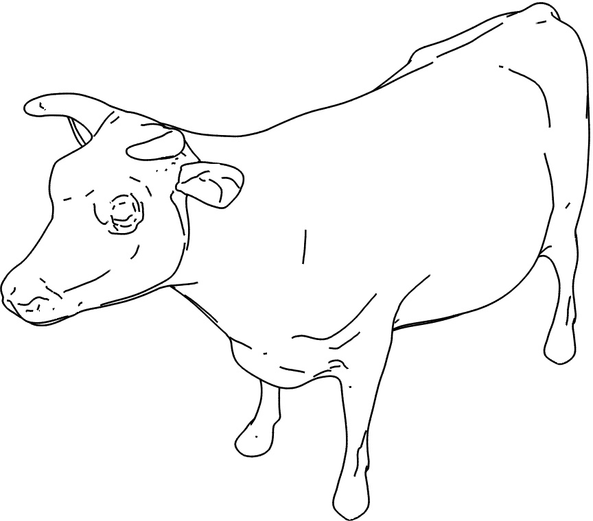 864x760 How To Draw Pictures Suggestive Contours Aaron Hertzmann Medium - Cow Line Drawing