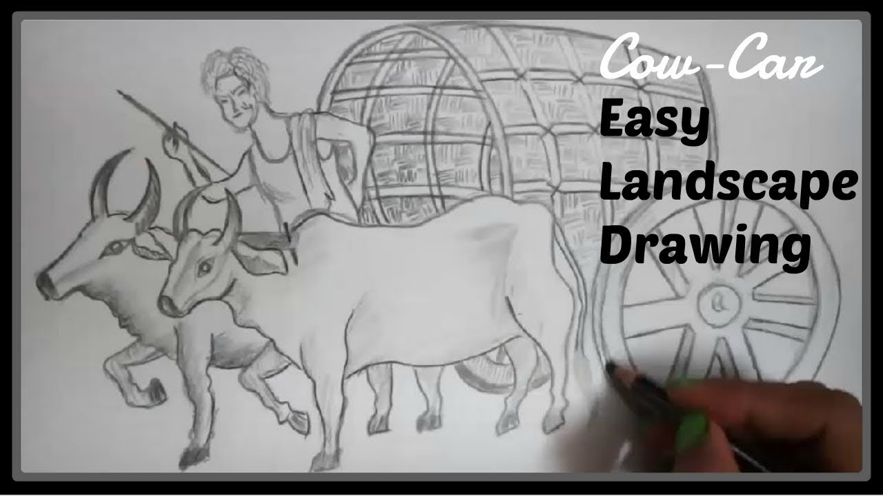 1280x720 Easy Pencil Shading Drawings Watch Easy Landscape Drawing - Cow Pencil Drawing