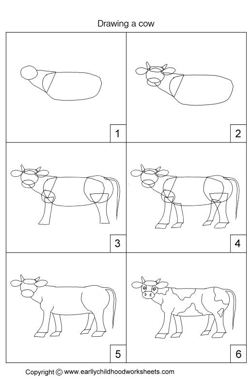 520x780 Drawing A Cow - Cow Simple Drawing