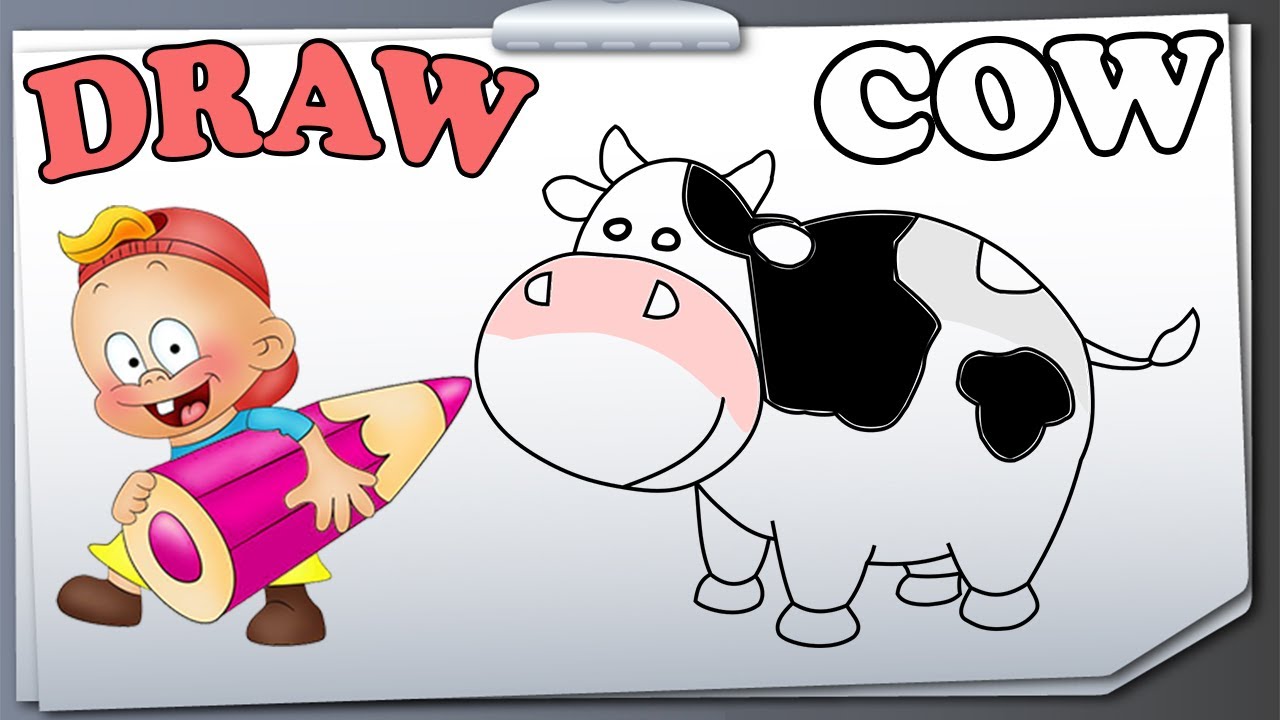 1280x720 Odd Cow Pictures For Kids Simple Drawing - Cow Simple Drawing