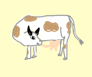 300x250 Cow Drinking From Its Own Udder - Cow Udder Drawing