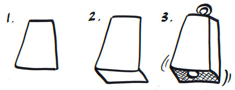 900x346 how to draw a good enough cowbell - Cowbell Drawing