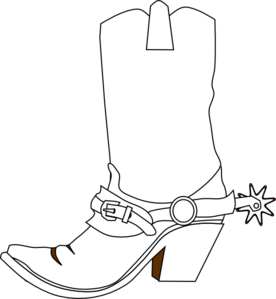 276x299 Cowboy Boot Clip Art - Cowboy Boot Line Drawing