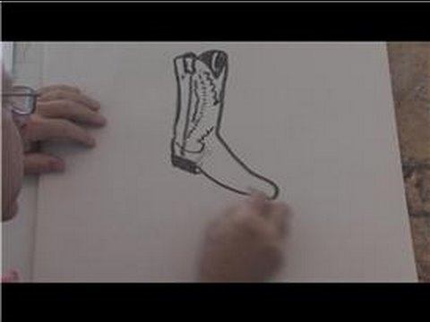 480x360 Drawing Basics How To Draw A Cowboy Boot - Cowboy Boot Line Drawing